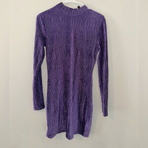 H&M long sleeve purple textured dress